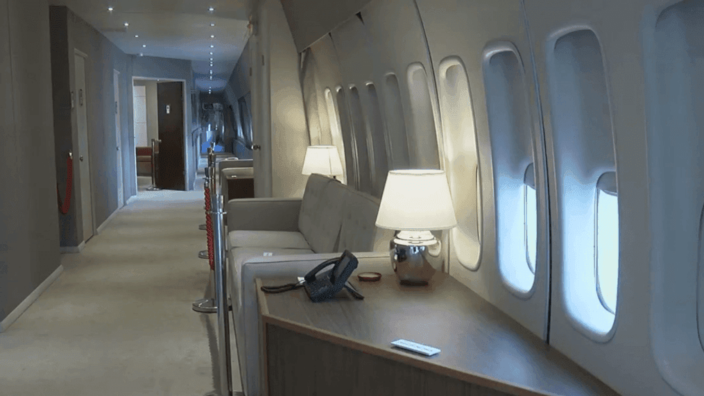 A sneak peek inside the Air Force One replica exhibit at National Harbor